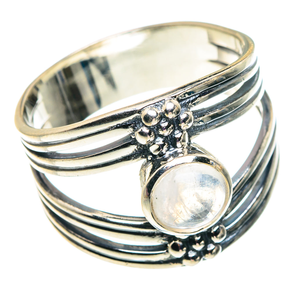 Rainbow Moonstone Rings handcrafted by Ana Silver Co - RING92544