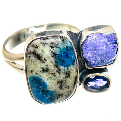K2 Blue Azurite Rings handcrafted by Ana Silver Co - RING92549