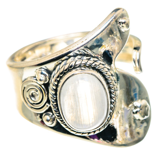 Rainbow Moonstone Rings handcrafted by Ana Silver Co - RING92555