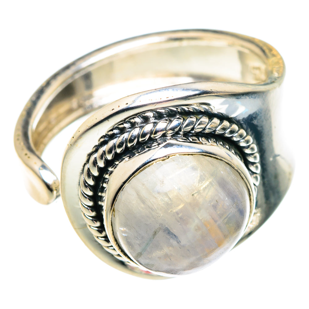 Rainbow Moonstone Rings handcrafted by Ana Silver Co - RING92569