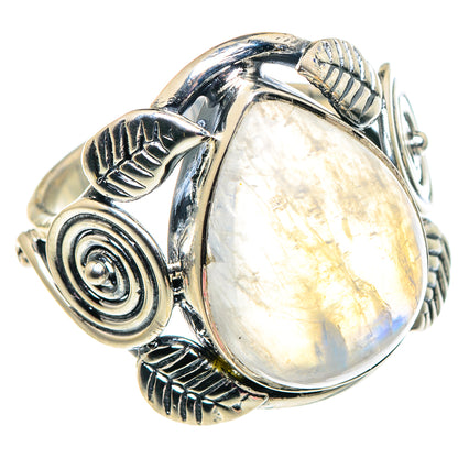 Rainbow Moonstone Rings handcrafted by Ana Silver Co - RING92576