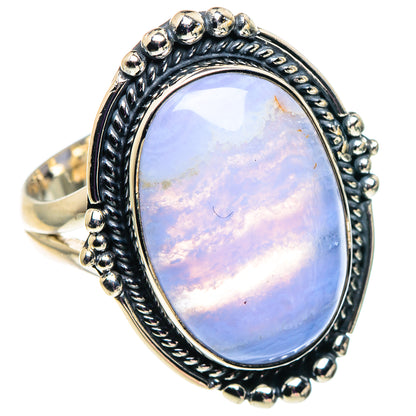 Blue Lace Agate Rings handcrafted by Ana Silver Co - RING92579