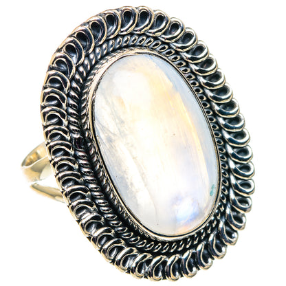 Rainbow Moonstone Rings handcrafted by Ana Silver Co - RING92580