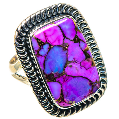 Purple Copper Composite Turquoise Rings handcrafted by Ana Silver Co - RING92611