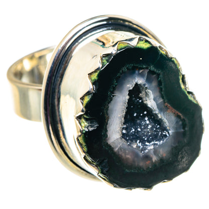 Coconut Geode Druzy Rings handcrafted by Ana Silver Co - RING92614