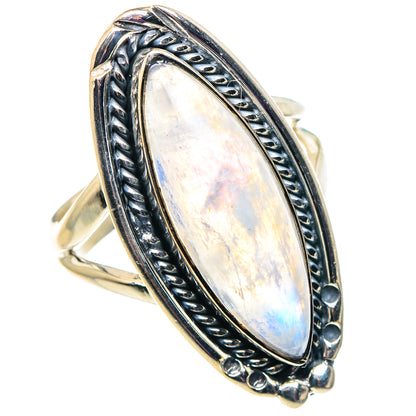 Rainbow Moonstone Rings handcrafted by Ana Silver Co - RING92651