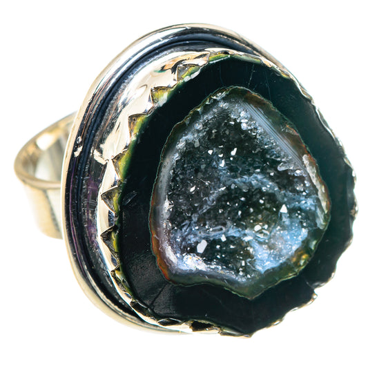 Coconut Geode Druzy Rings handcrafted by Ana Silver Co - RING92686