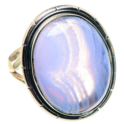 Blue Lace Agate Rings handcrafted by Ana Silver Co - RING92691
