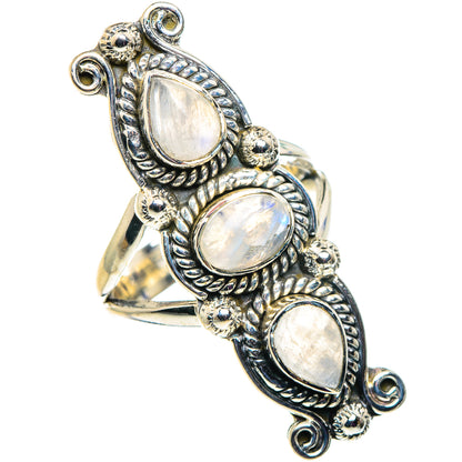 Rainbow Moonstone Rings handcrafted by Ana Silver Co - RING92716