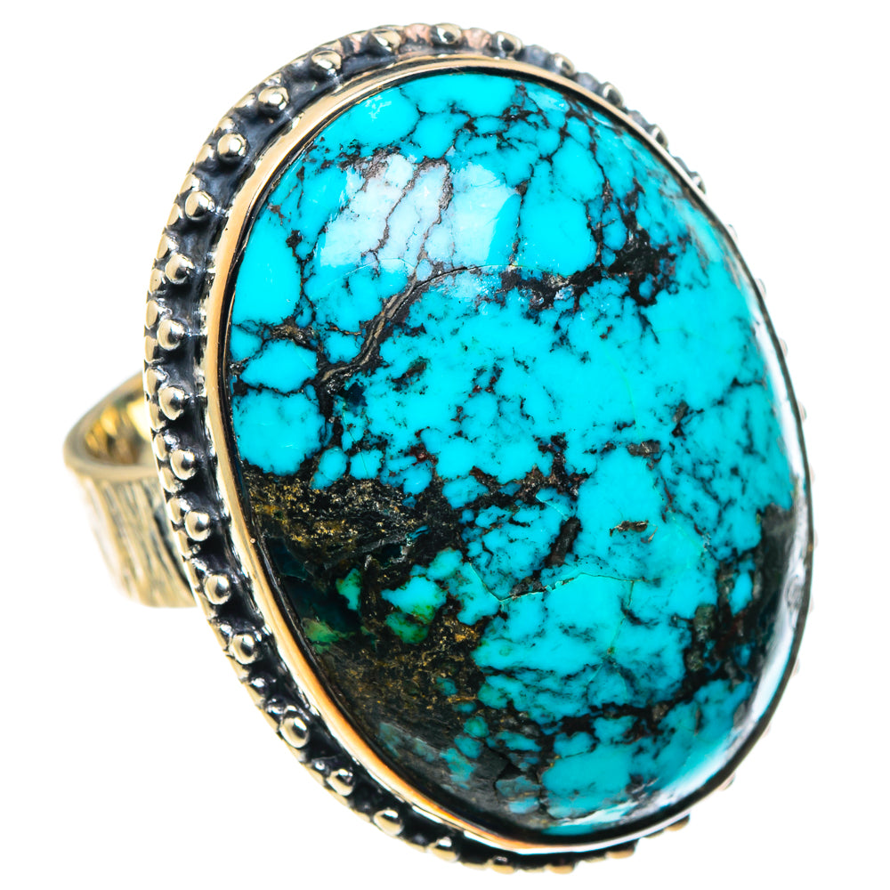 Tibetan Turquoise Rings handcrafted by Ana Silver Co - RING92720