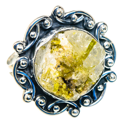Green Tourmaline In Quartz Rings handcrafted by Ana Silver Co - RING92726 - Photo 2