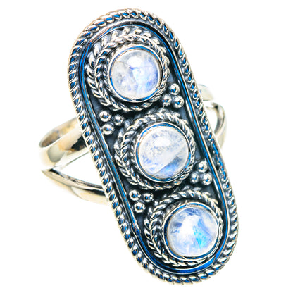 Rainbow Moonstone Rings handcrafted by Ana Silver Co - RING92764