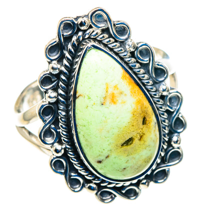 Lemon Chrysoprase Rings handcrafted by Ana Silver Co - RING92769 - Photo 2