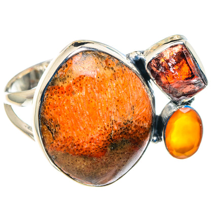 Sponge Coral Rings handcrafted by Ana Silver Co - RING92795