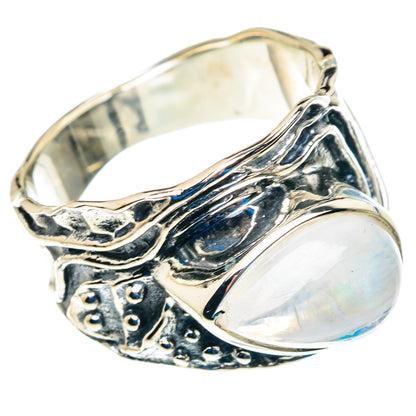 Rainbow Moonstone Rings handcrafted by Ana Silver Co - RING92800