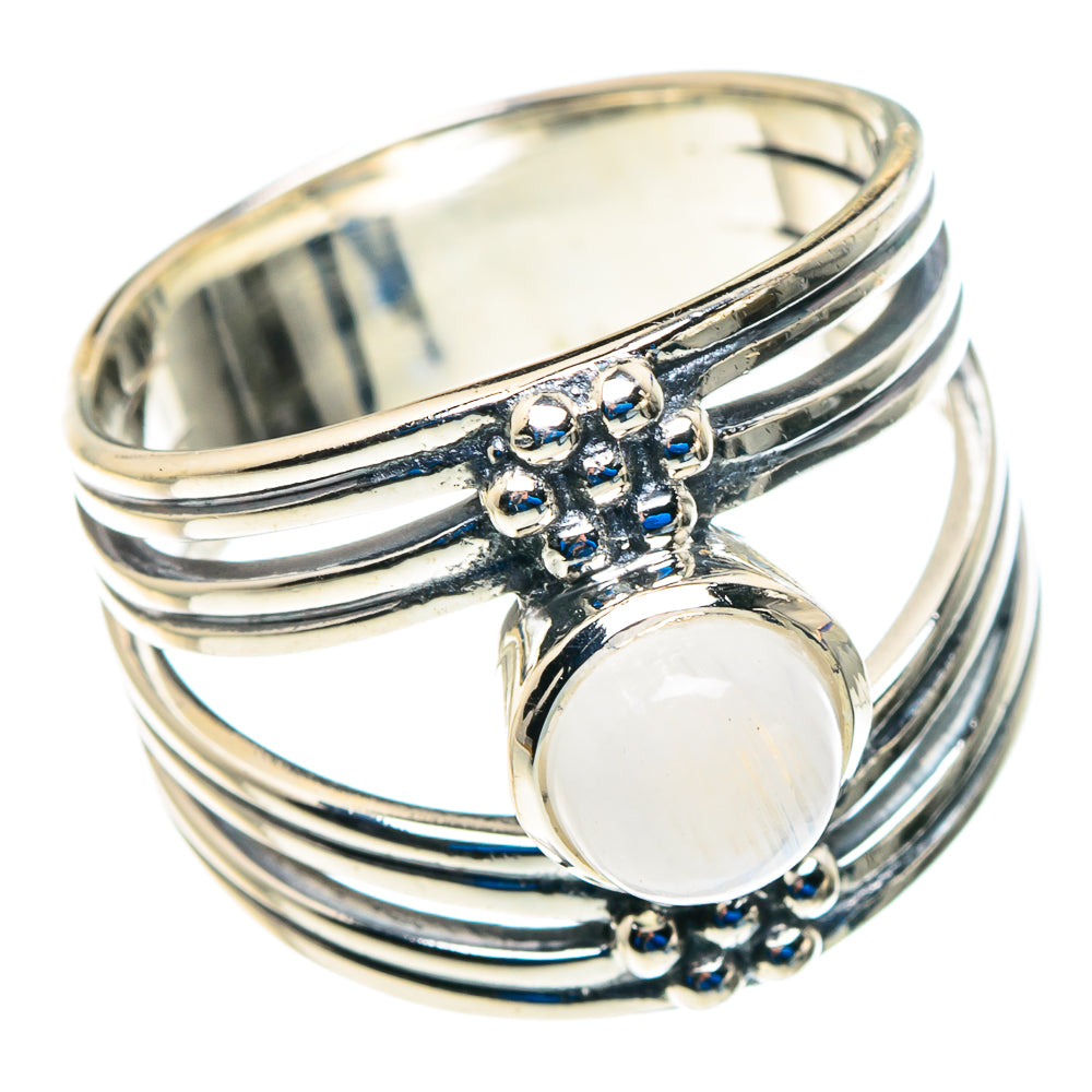 Rainbow Moonstone Rings handcrafted by Ana Silver Co - RING92801