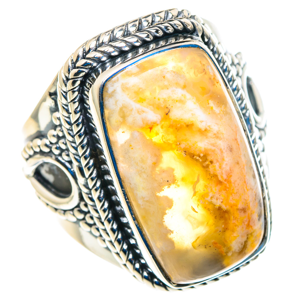 Plume Agate Rings handcrafted by Ana Silver Co - RING92812 - Photo 2