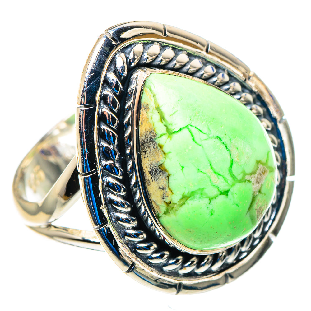 Lemon Chrysoprase Rings handcrafted by Ana Silver Co - RING92823 - Photo 2