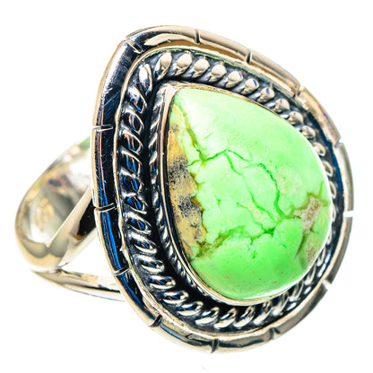 Lemon Chrysoprase Rings handcrafted by Ana Silver Co - RING92823 - Photo 2