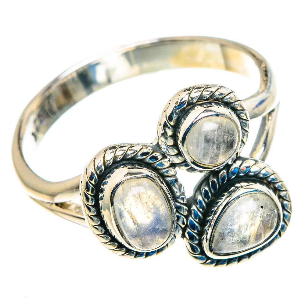 Rainbow Moonstone Rings handcrafted by Ana Silver Co - RING92827