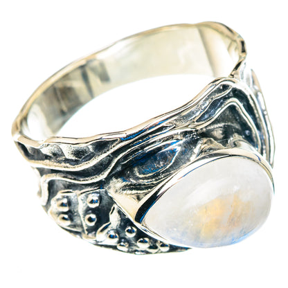 Rainbow Moonstone Rings handcrafted by Ana Silver Co - RING92828