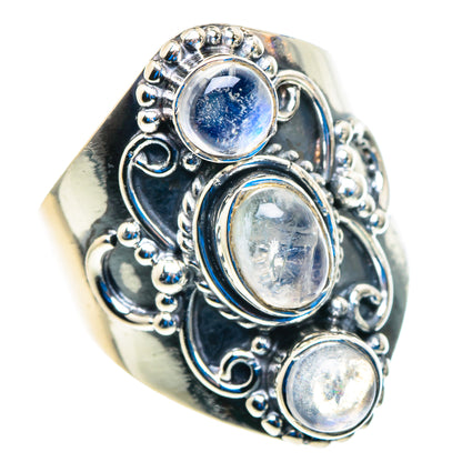 Rainbow Moonstone Rings handcrafted by Ana Silver Co - RING92841