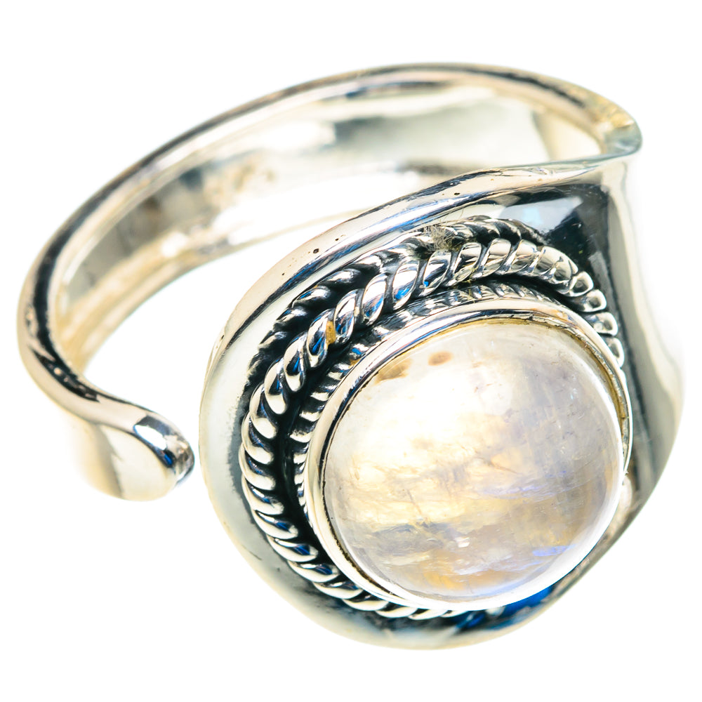 Rainbow Moonstone Rings handcrafted by Ana Silver Co - RING92852