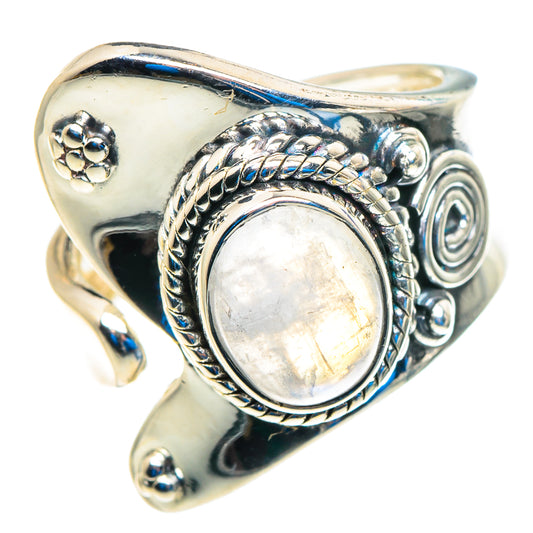 Rainbow Moonstone Rings handcrafted by Ana Silver Co - RING92853