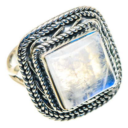 Rainbow Moonstone Rings handcrafted by Ana Silver Co - RING92865