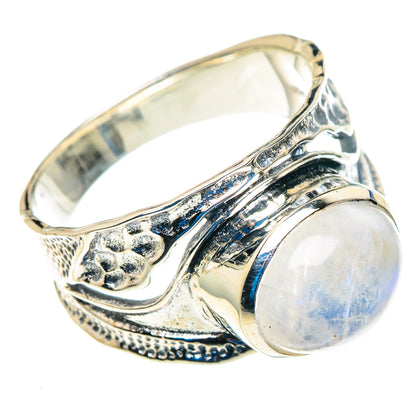 Rainbow Moonstone Rings handcrafted by Ana Silver Co - RING92866