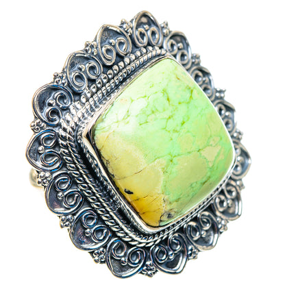 Lemon Chrysoprase Rings handcrafted by Ana Silver Co - RING92871 - Photo 2