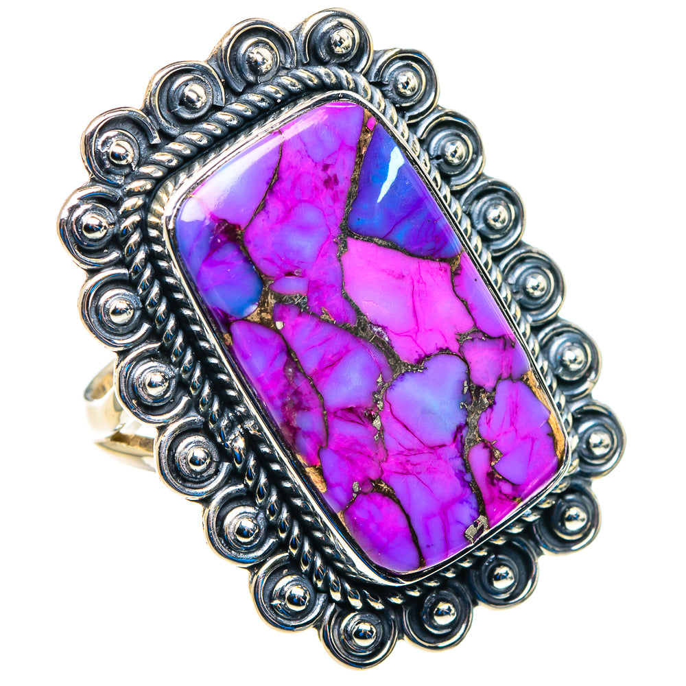Purple Copper Composite Turquoise Rings handcrafted by Ana Silver Co - RING92878