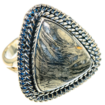Pyrite Agate Rings handcrafted by Ana Silver Co - RING92880