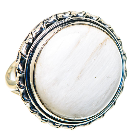 White Scolecite Rings handcrafted by Ana Silver Co - RING92885