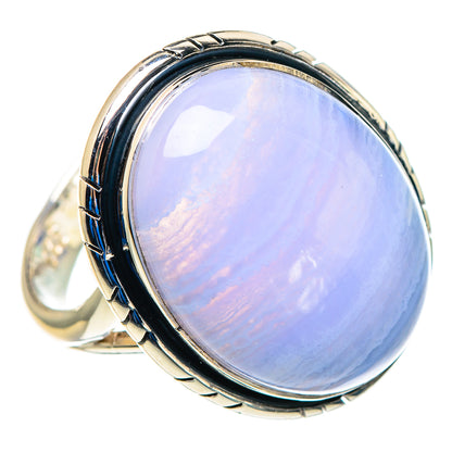 Blue Lace Agate Rings handcrafted by Ana Silver Co - RING92916