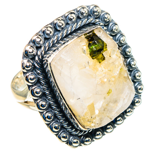 Green Tourmaline In Quartz Rings handcrafted by Ana Silver Co - RING92940 - Photo 2