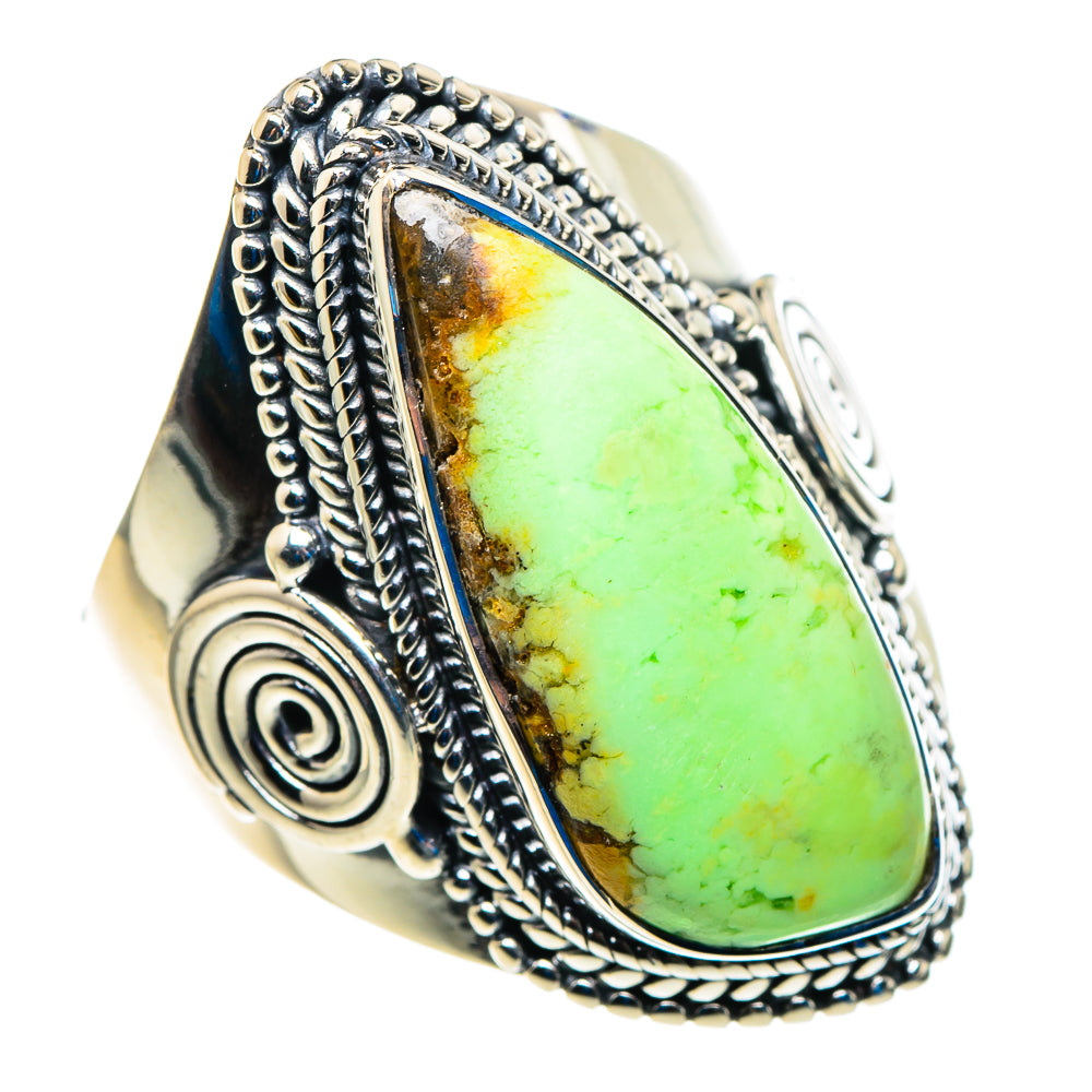 Lemon Chrysoprase Rings handcrafted by Ana Silver Co - RING92966