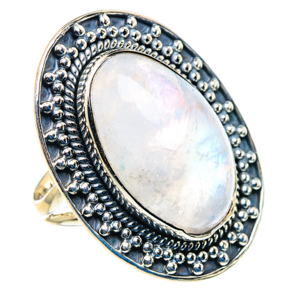 Rainbow Moonstone Rings handcrafted by Ana Silver Co - RING92999