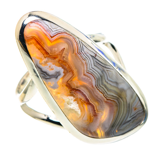 Laguna Lace Agate Rings handcrafted by Ana Silver Co - RING93008