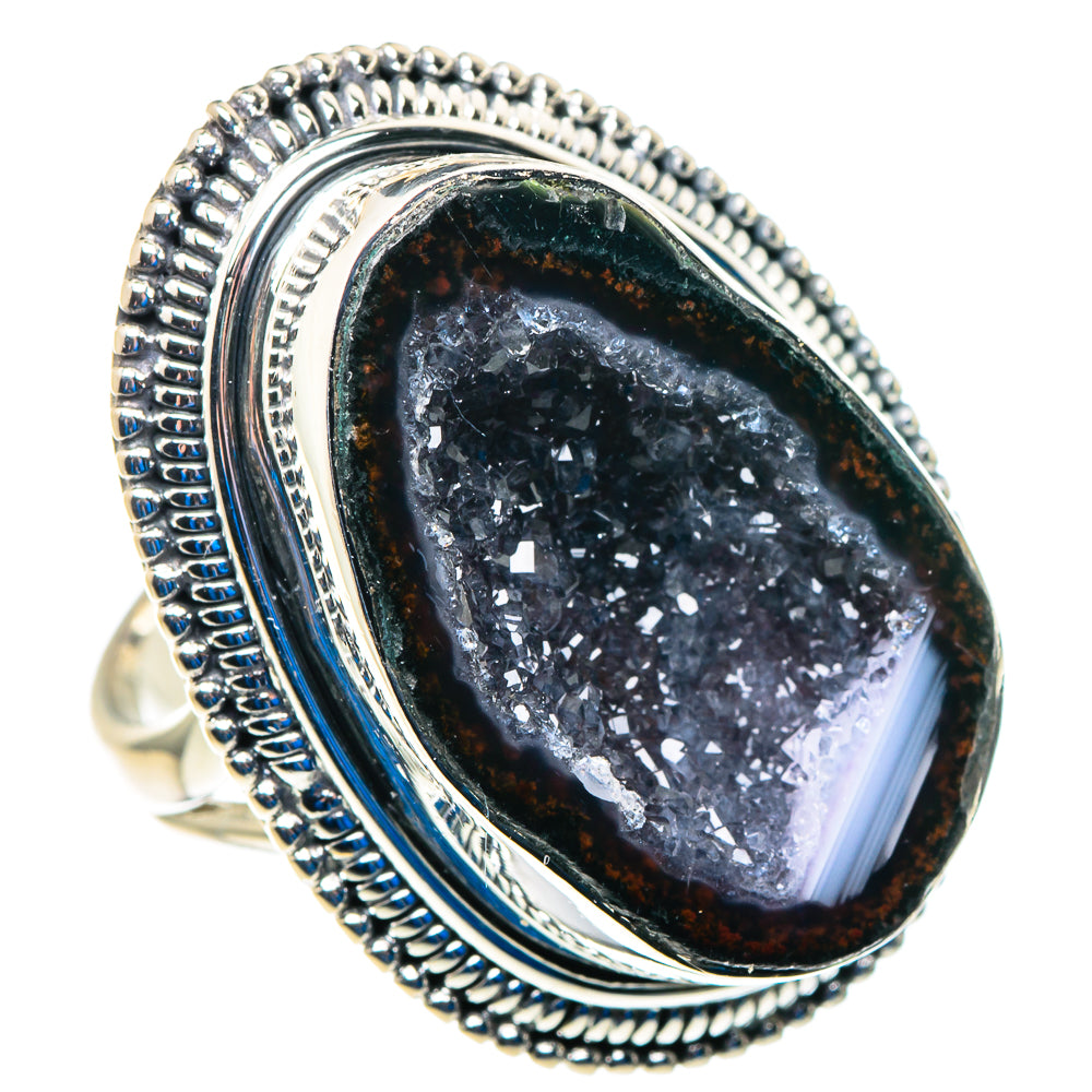Coconut Geode Slice Rings handcrafted by Ana Silver Co - RING93019