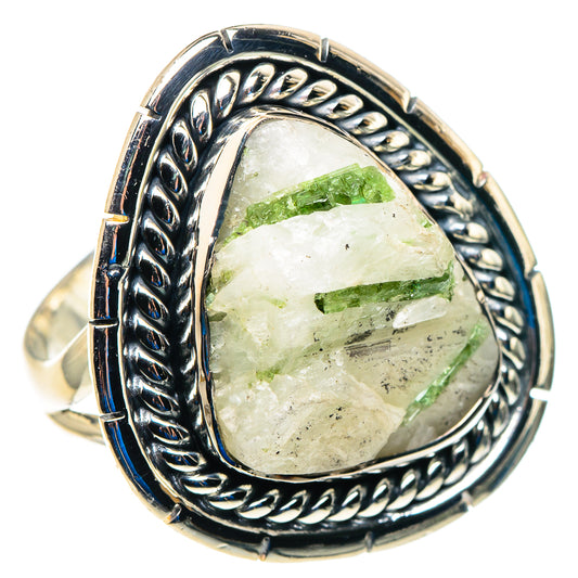 Green Tourmaline In Quartz Rings handcrafted by Ana Silver Co - RING93021