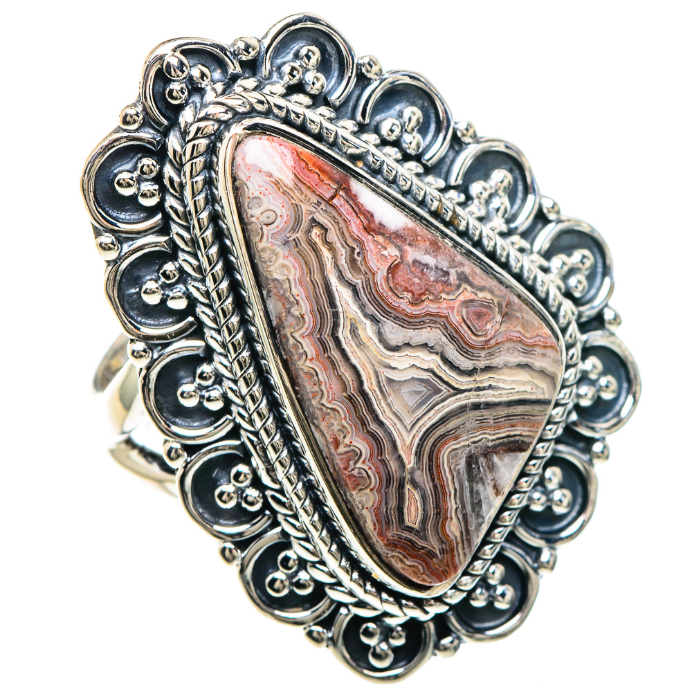 Crazy Lace Agate Rings handcrafted by Ana Silver Co - RING93027 - Photo 2