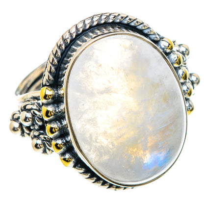 Rainbow Moonstone Rings handcrafted by Ana Silver Co - RING93040