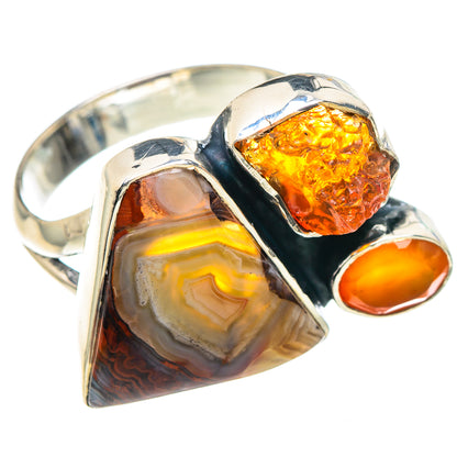 Crazy Lace Agate Rings handcrafted by Ana Silver Co - RING93042