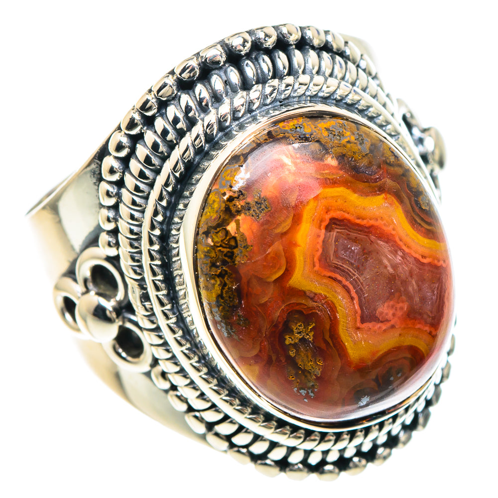 Crazy Lace Agate Rings handcrafted by Ana Silver Co - RING93072