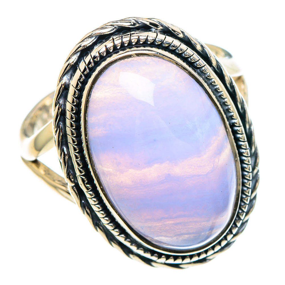 Blue Lace Agate Rings handcrafted by Ana Silver Co - RING93080