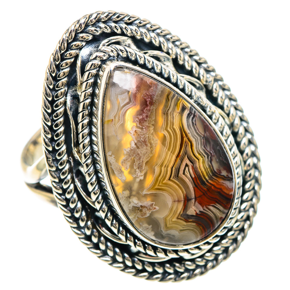 Laguna Lace Agate Rings handcrafted by Ana Silver Co - RING93088