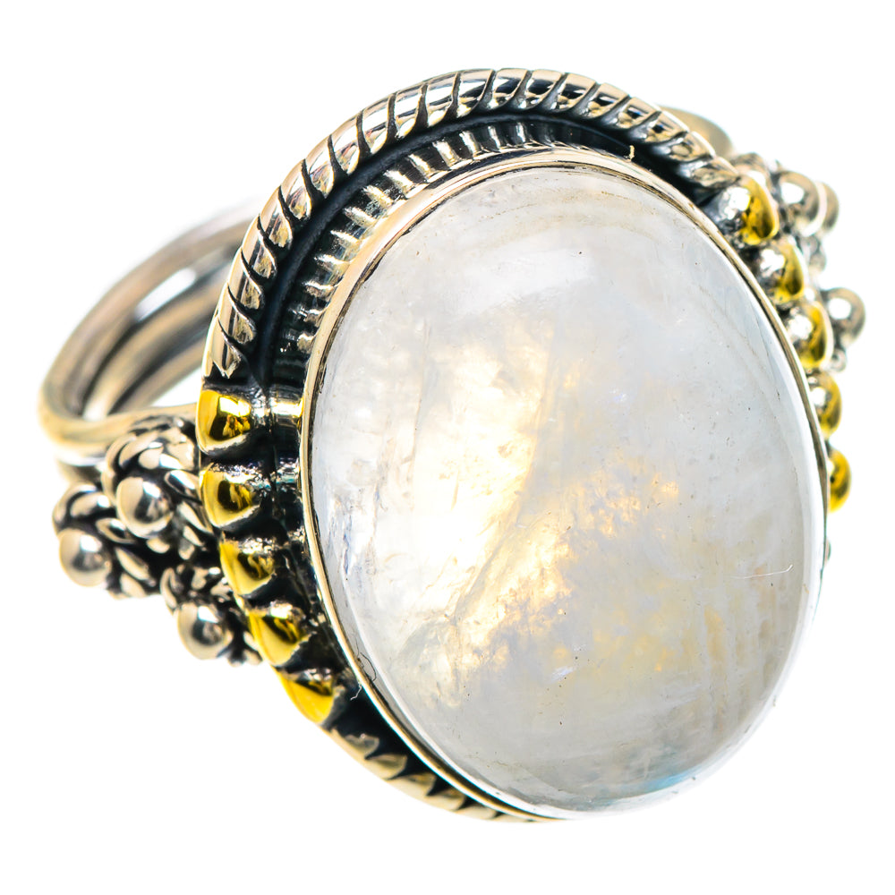 Rainbow Moonstone Rings handcrafted by Ana Silver Co - RING93093