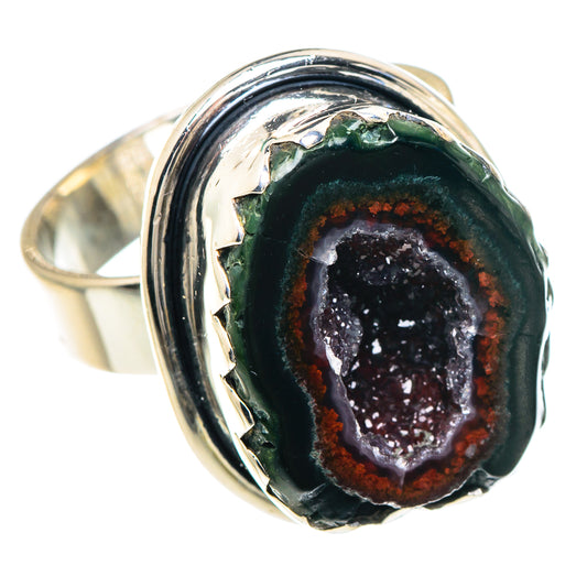Coconut Geode Druzy Rings handcrafted by Ana Silver Co - RING93103