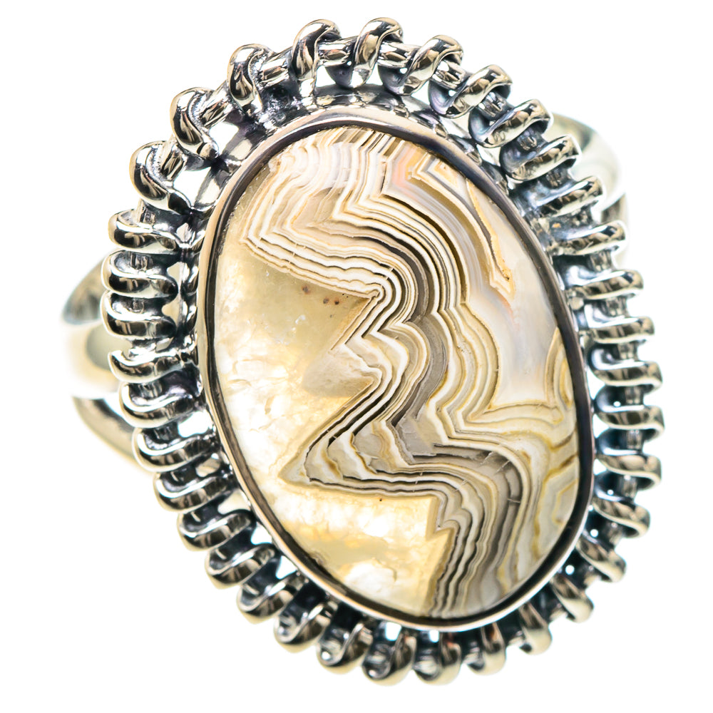Laguna Lace Agate Rings handcrafted by Ana Silver Co - RING93106